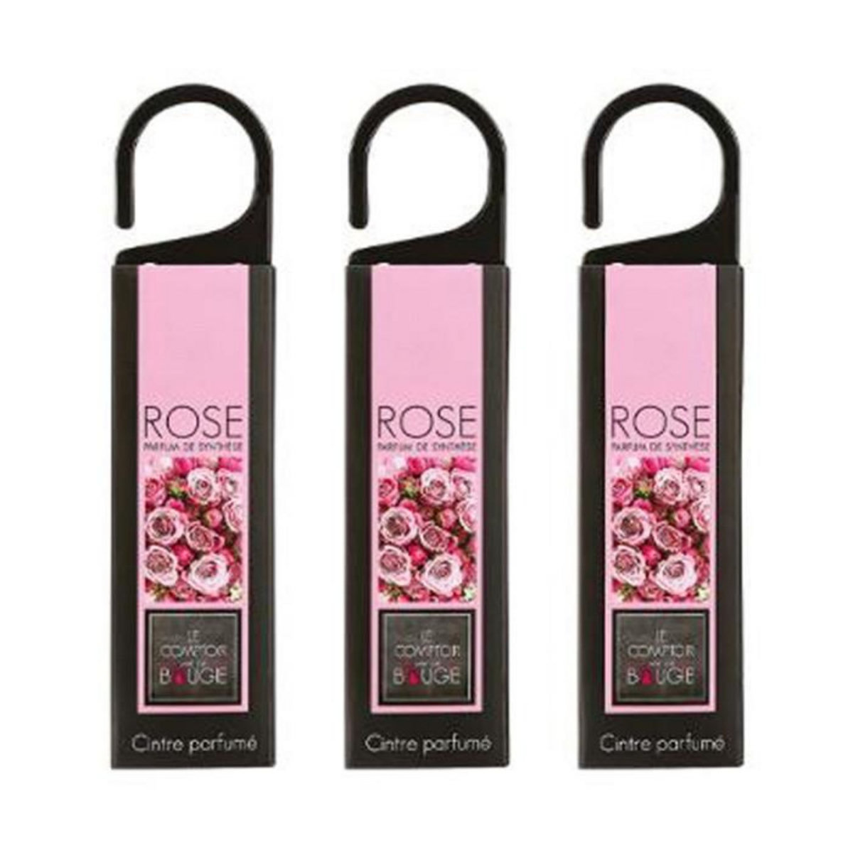 ATMOSPHERA Lot de 3 Cintres Parfumés  Suspend  17cm Rose