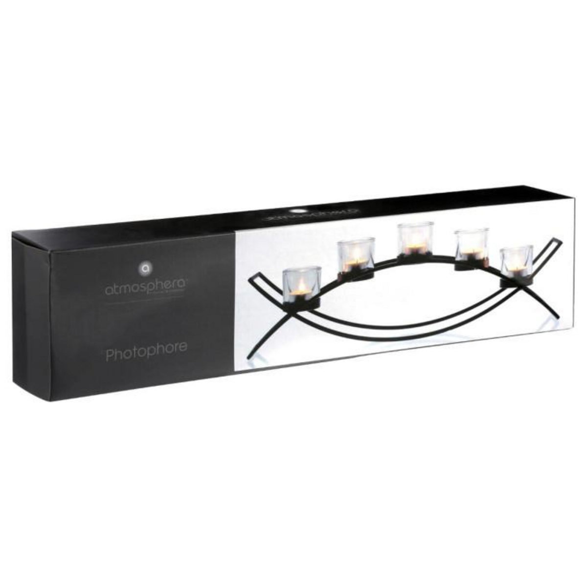 ATMOSPHERA Photophore sur Pied  Vague  54cm Noir