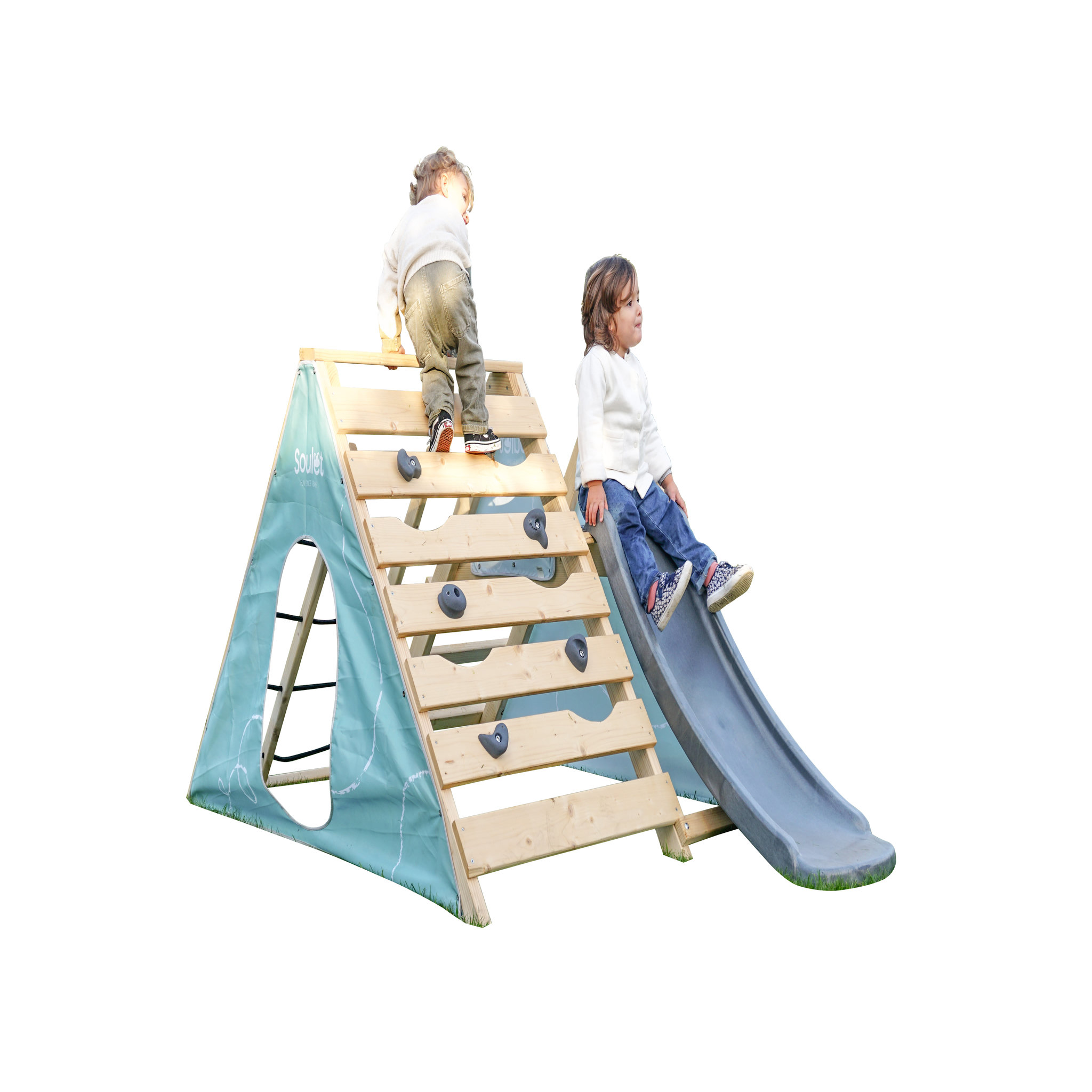 Voir la diapositive 2 : Soulet Aire de jeux bébé avec toboggan - Bois - H91cm - OLYMPIC HERCULE 