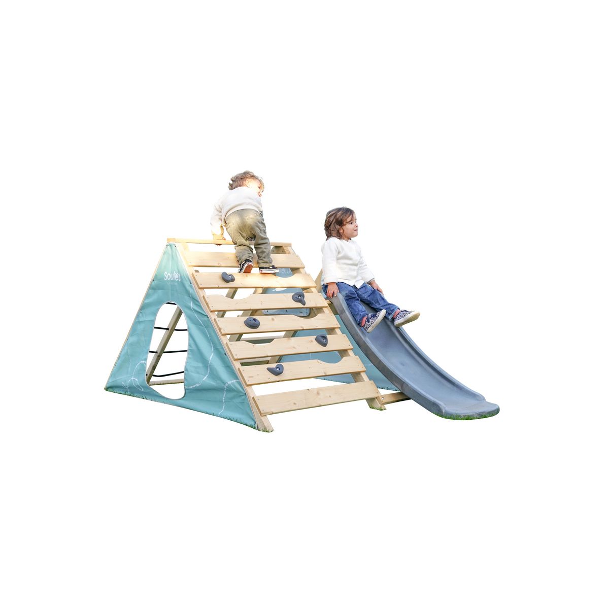Soulet Aire de jeux bébé avec toboggan - Bois - H91cm - OLYMPIC HERCULE 