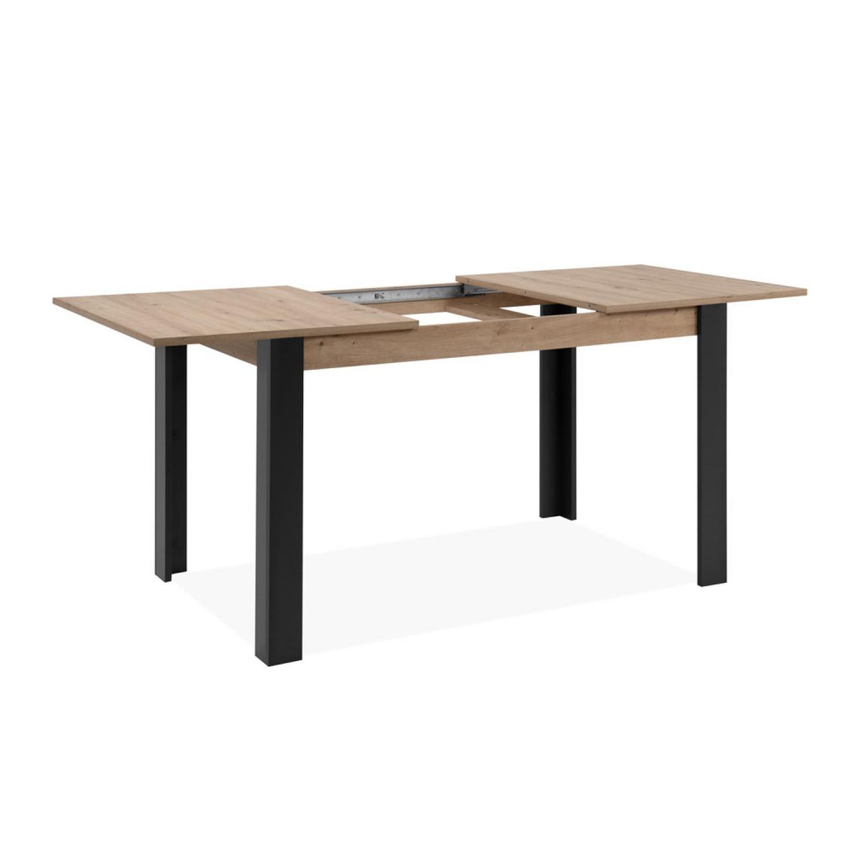 CONCEPT USINE Table extensible 4 à 6 personnes chêne et noir 150x80x75 TOLOSA