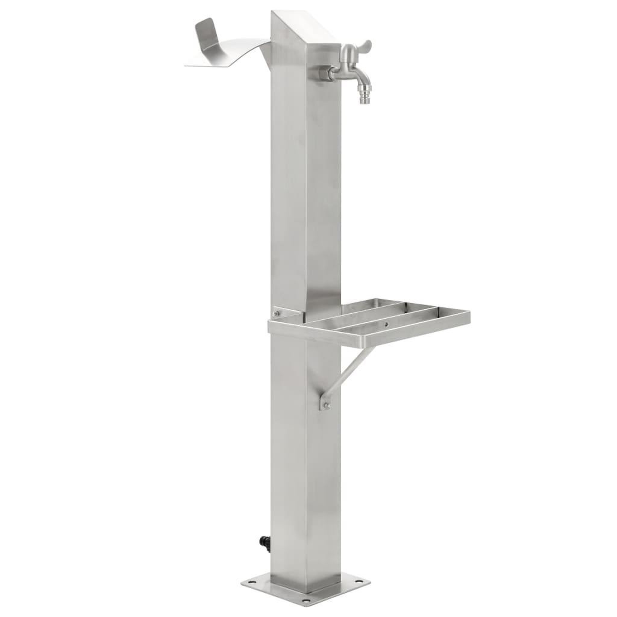 VIDAXL Colonne a eau de jardin carree Acier inoxydable 95 cm