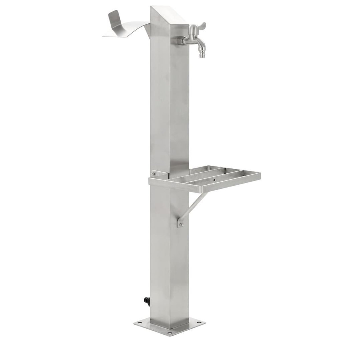 VIDAXL Colonne a eau de jardin carree Acier inoxydable 95 cm