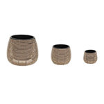 ATMOSPHERA Lot de 3 Cache-Pots  Cam  34cm Beige