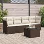 Voir la diapositive 1 : VIDAXL Salon de jardin avec coussins 5 pcs marron resine tressee