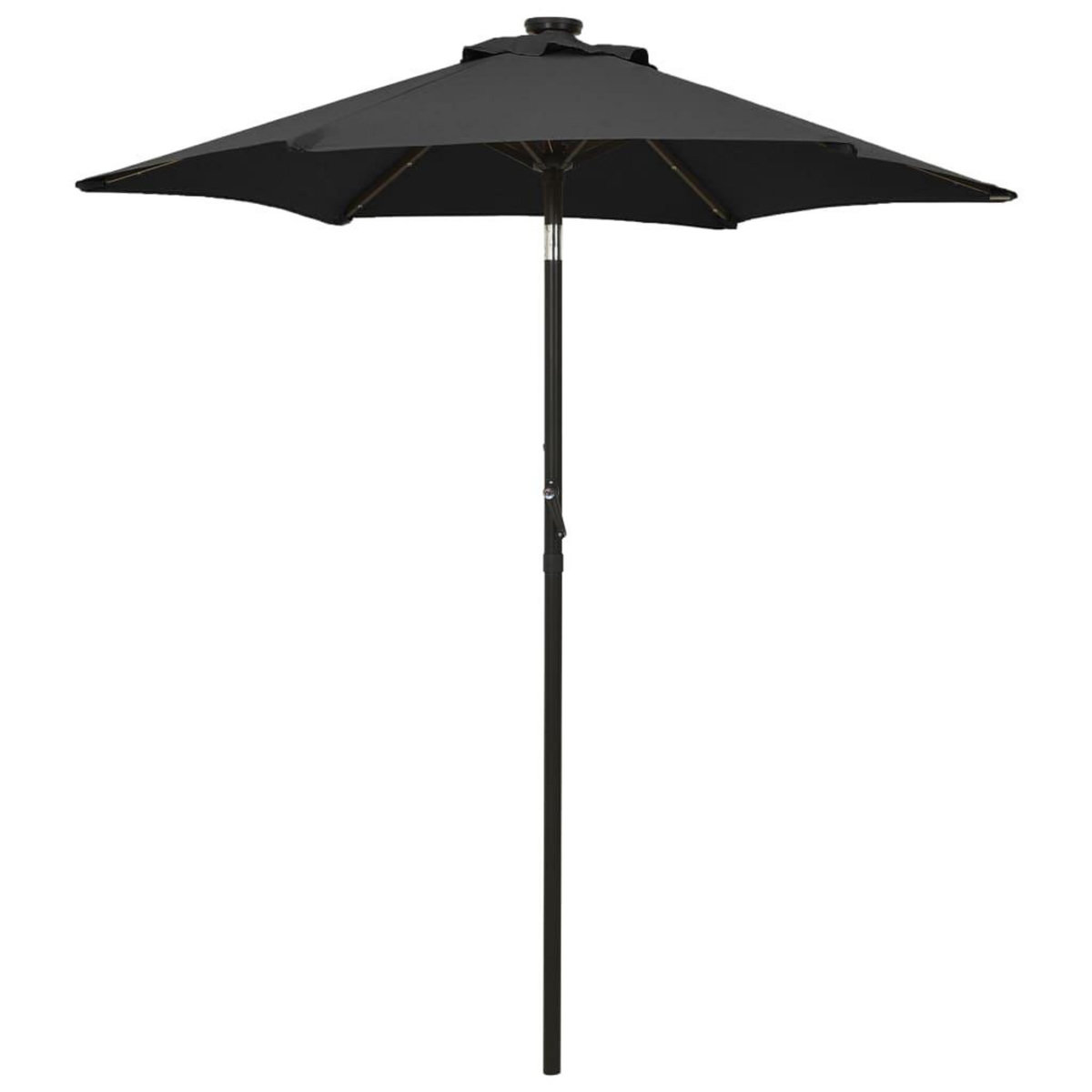 VIDAXL Parasol de jardin avec lumieres LED noir 200x211 cm aluminium