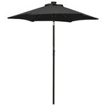 VIDAXL Parasol de jardin avec lumieres LED noir 200x211 cm aluminium
