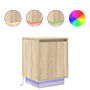 Voir la diapositive 2 : VIDAXL Table de chevet avec lumieres LED chene sonoma 38x34x50 cm