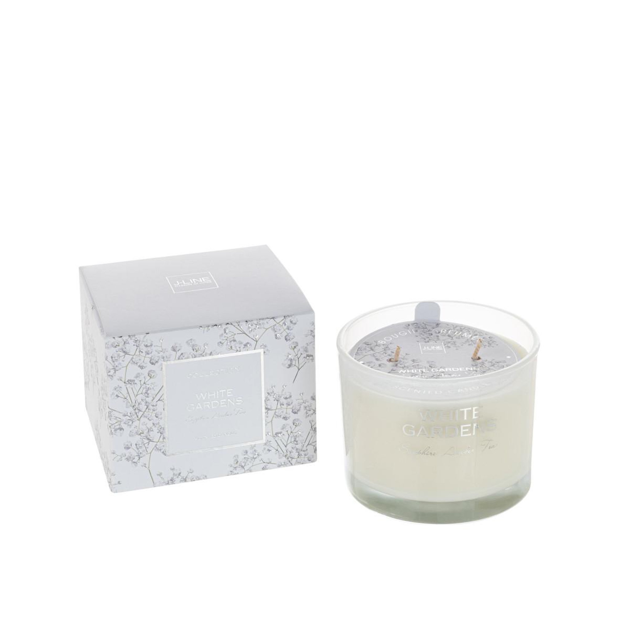 Voir la diapositive 2 : J-LINE Bougie parfumée  white gardens  10cm sapphira amber tea