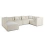 Voir la diapositive 3 : LISA DESIGN Nova - canapé modulable d'angle réversible - 6 places - avec pouf d'appoint - en velours