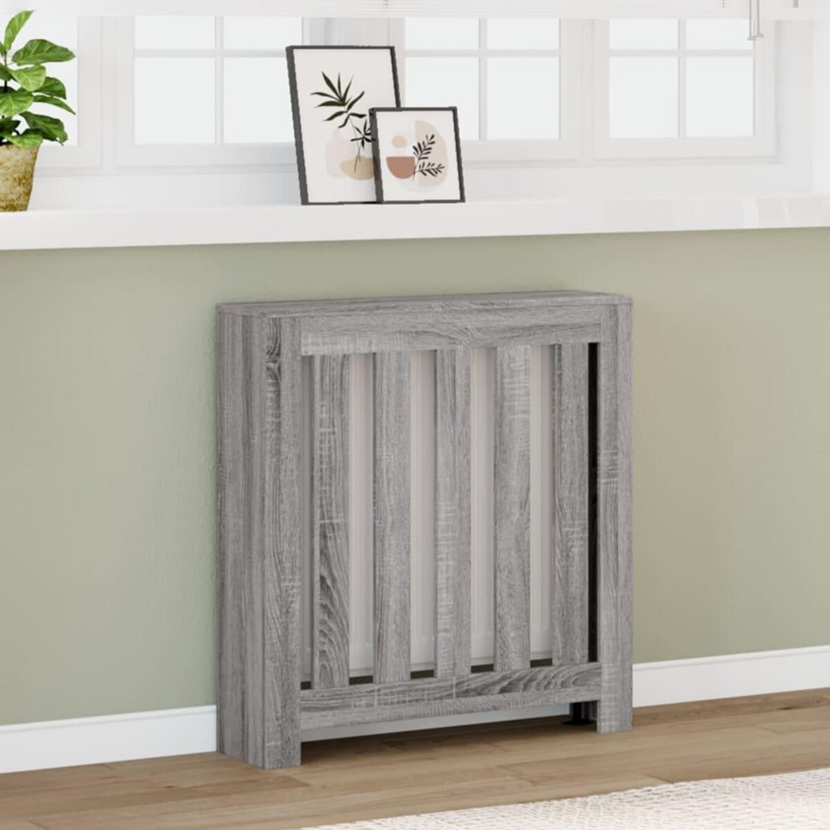 VIDAXL Cache-radiateur sonoma gris 78x20x82 cm bois d'ingenierie