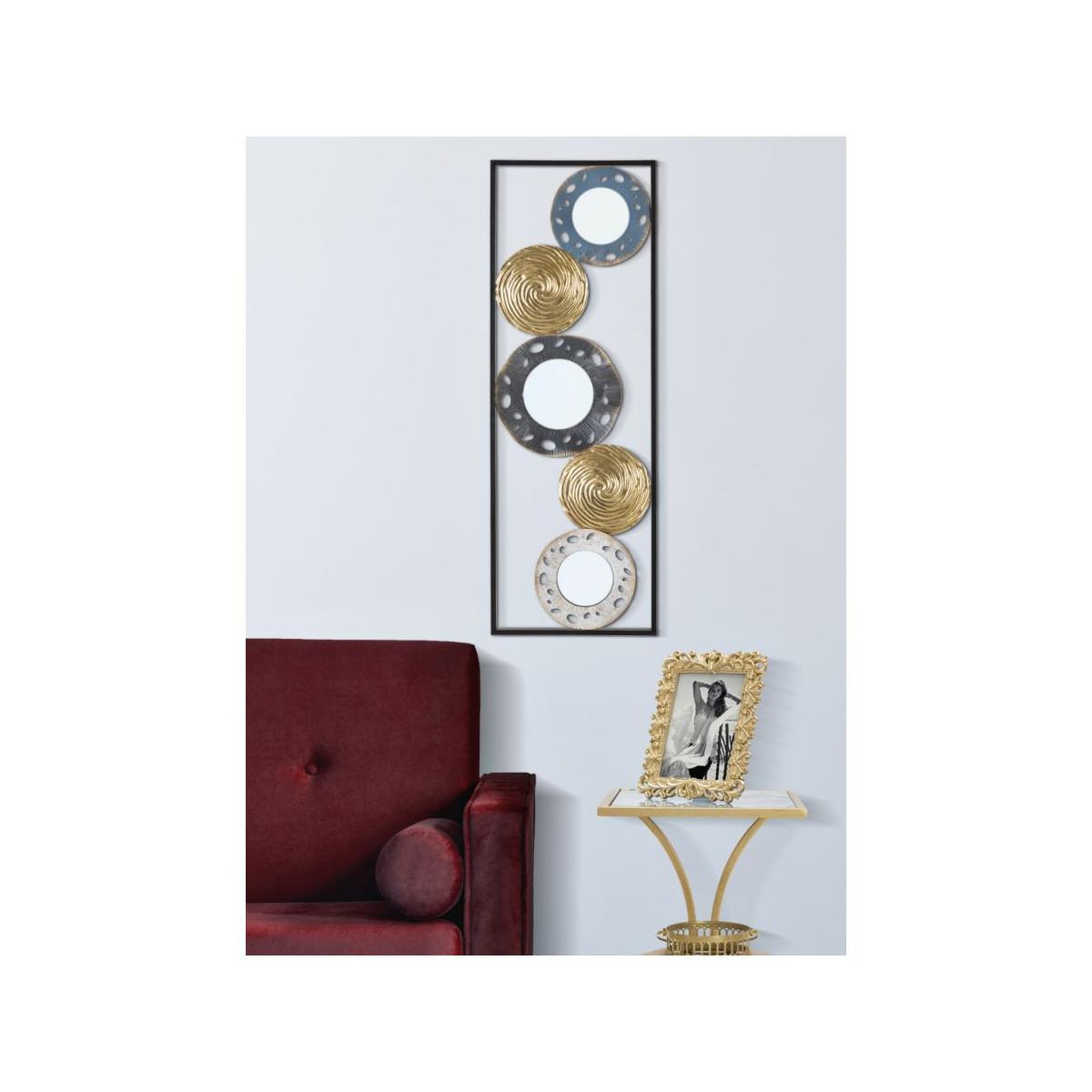 Voir la diapositive 5 : Paris Prix Décoration murale encadrée 3 miroirs  gloty  90cm multicolore