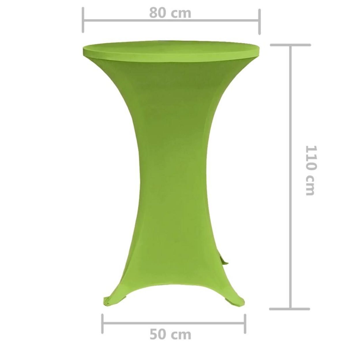 VIDAXL Housse de table extensible 2 pcs 80 cm Verte