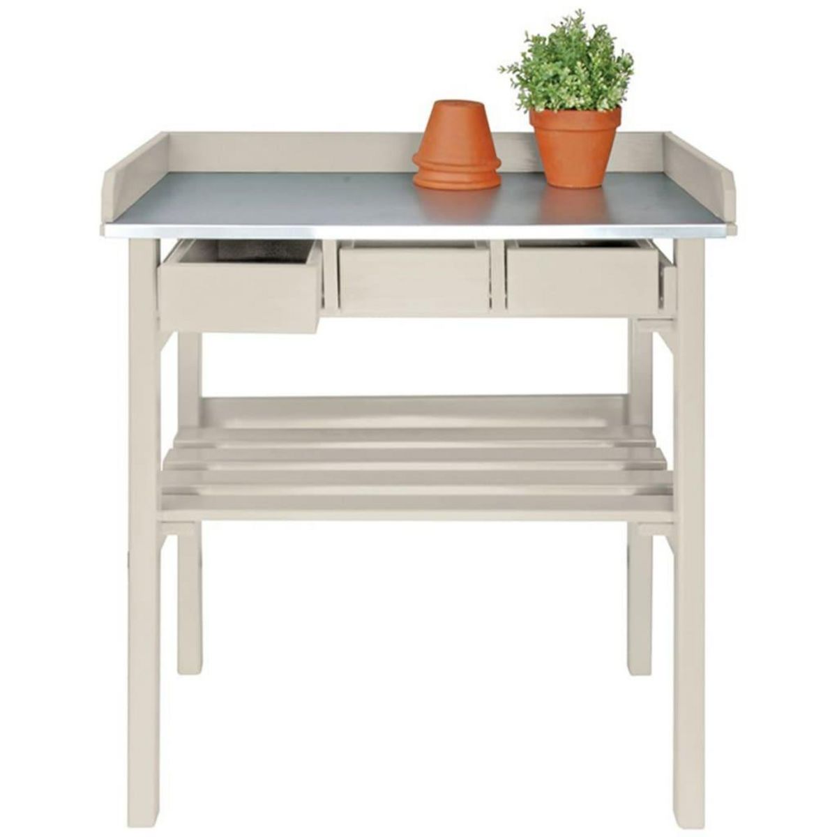 ESSCHERT DESIGN Esschert Design Banc de travail de jardin blanc CF29W
