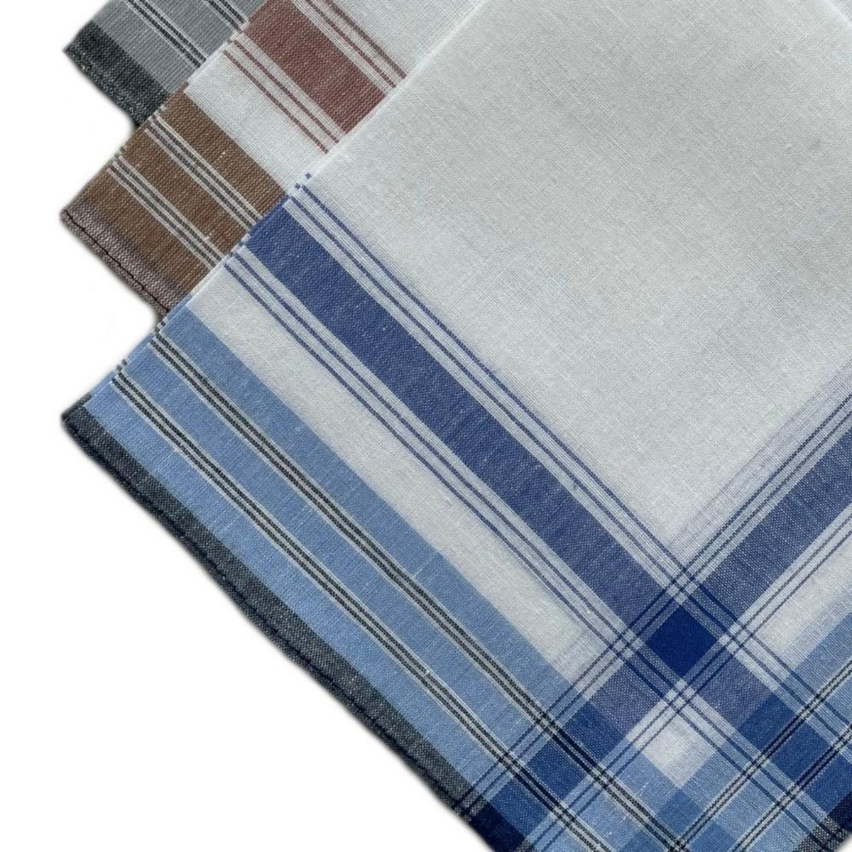 VANDERSICKEL Lot de 12 mouchoirs Homme 38x38cm 100% coton