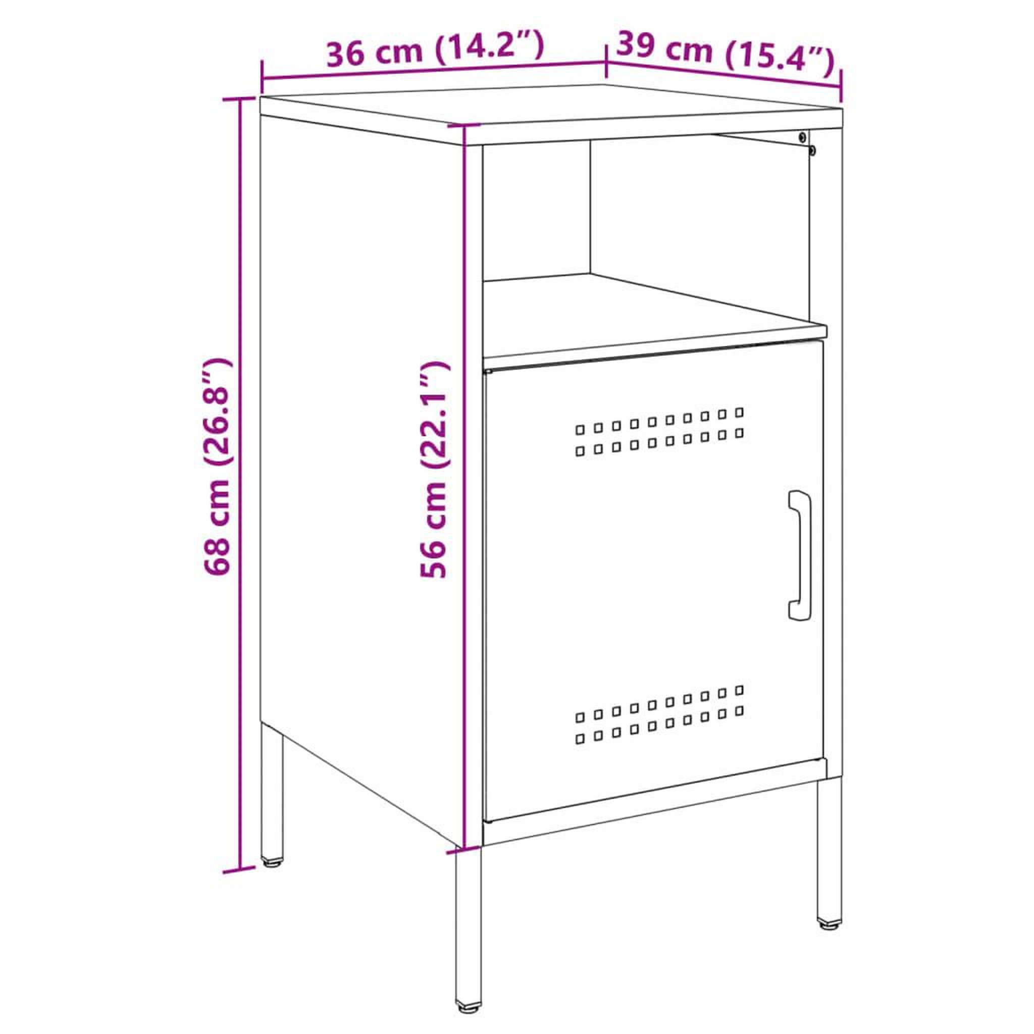 Voir la diapositive 6 : VIDAXL Table de chevet noir 36x39x68 cm acier