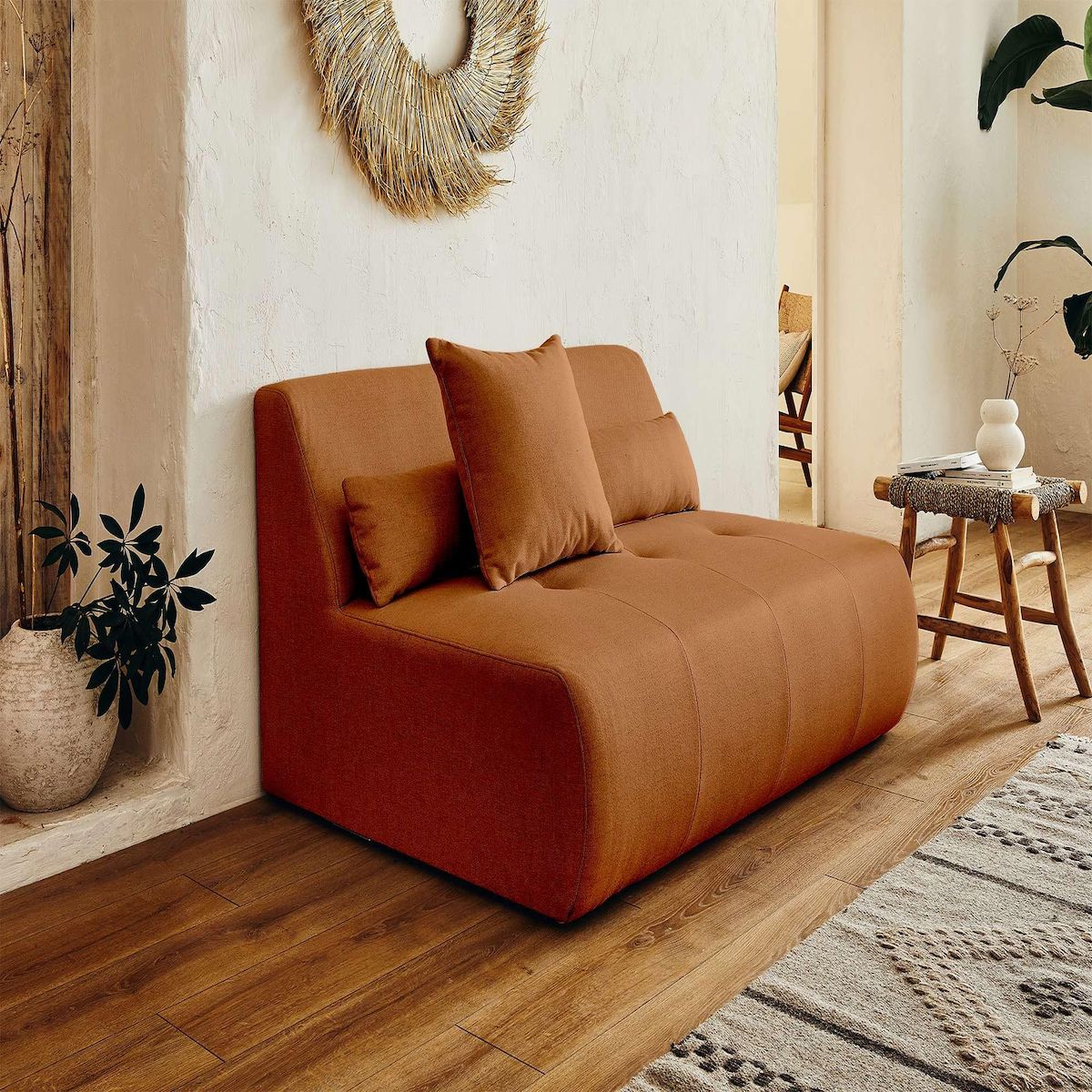 LISA DESIGN Onyx - canapé modulable d'angle gauche 5 places - en tissu