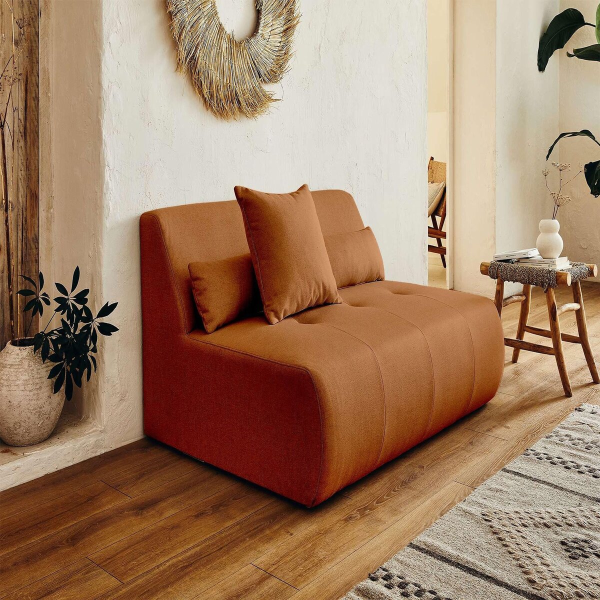 LISA DESIGN Onyx - canapé modulable d'angle gauche 5 places - en tissu