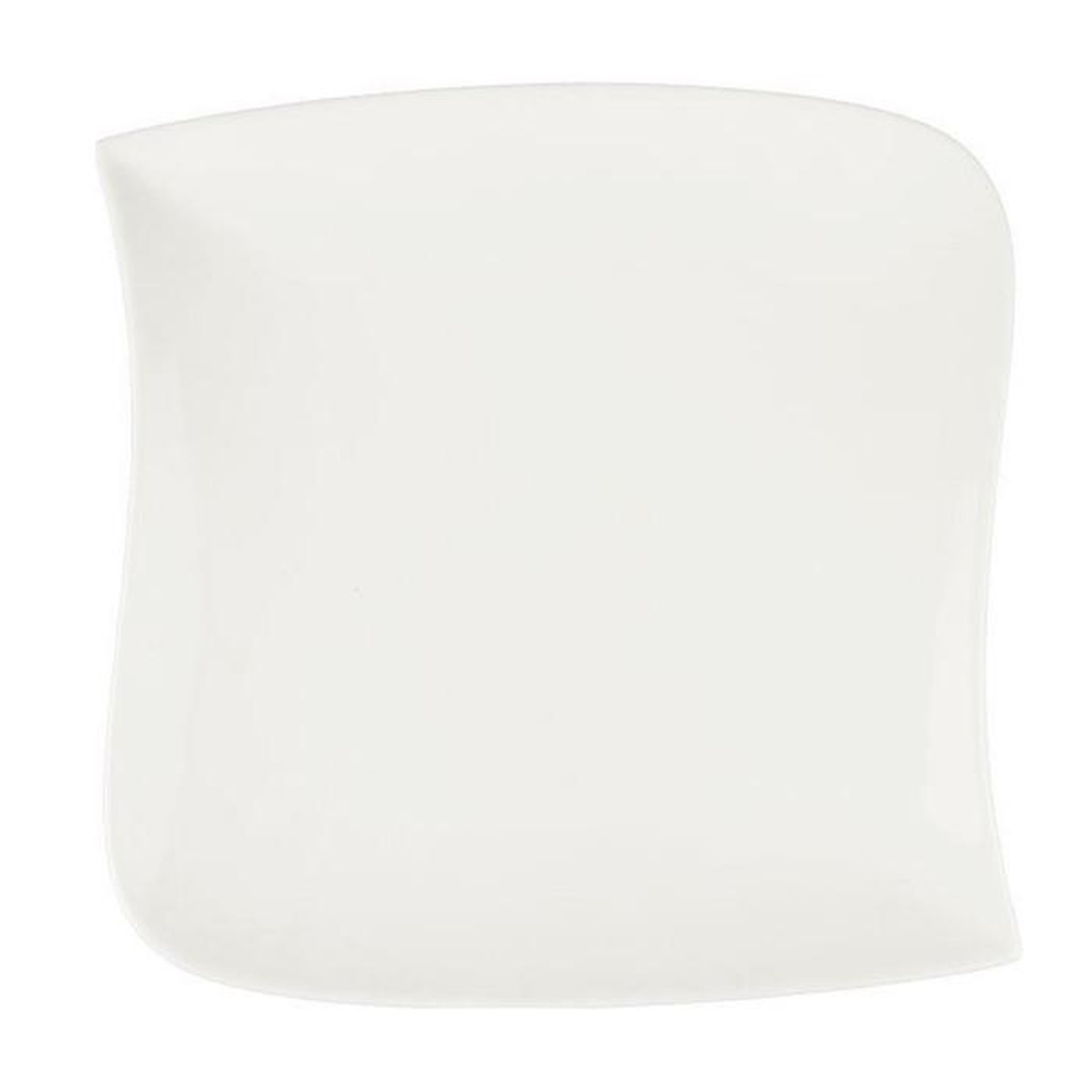 SECRET DE GOURMET Lot de 6 Assiettes Plates Carrées  Vague  25cm Blanc