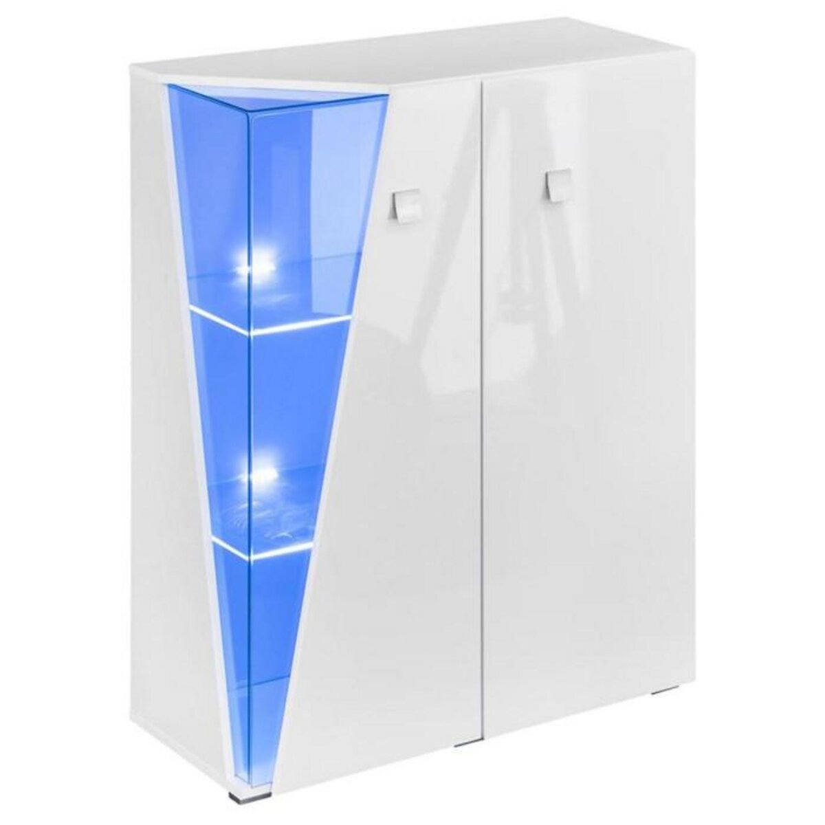 Paris Prix Buffet Design 2 Portes Led  Edge  117cm Blanc