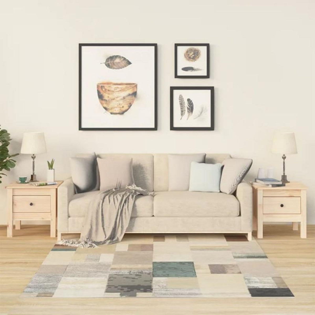 VIDAXL Tables d appoint 2 pcs 40x40x39 cm Bois massif de pin