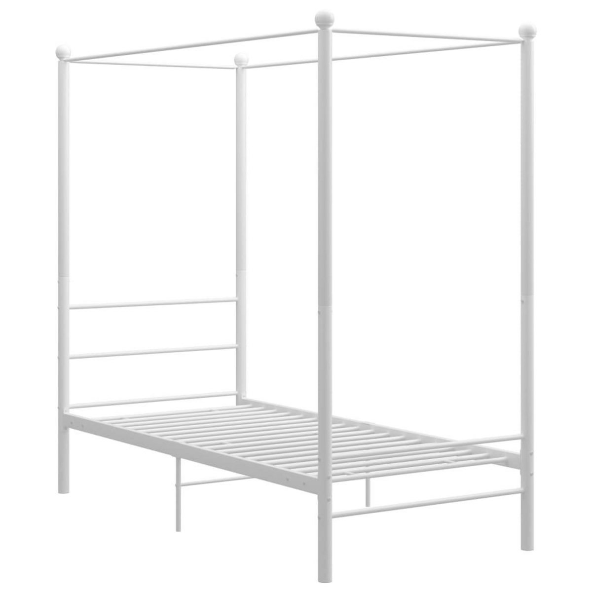 VIDAXL Cadre de lit a baldaquin sans matelas blanc metal 90x200 cm