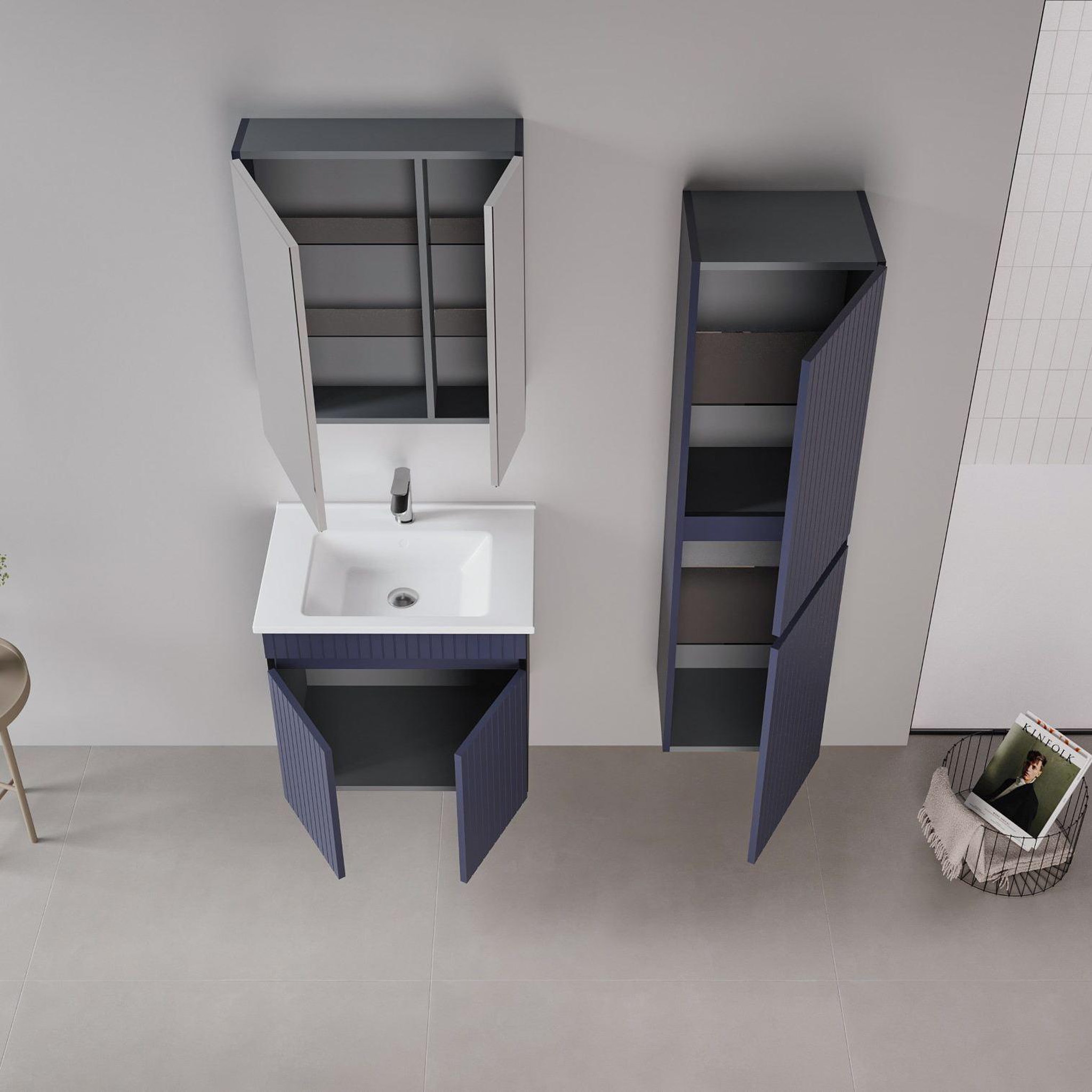 Voir la diapositive 3 : Habitat et Jardin Meuble Vasque  Tivoli 65  - 65 x 45 x 57 cm - Matte Navy Blue