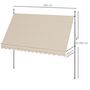 Voir la diapositive 3 : OUTSUNNY Store banne autoportant manuel rétractable 3,5L x 1,2l x 2,1-3H m inclinaison réglable métal alu polyester sable