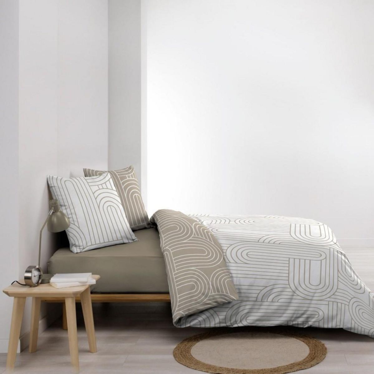 Douceur d'Intérieur Housse de couette 240x220 + 2 taies GEOMETRIQUE 100% coton 57fils