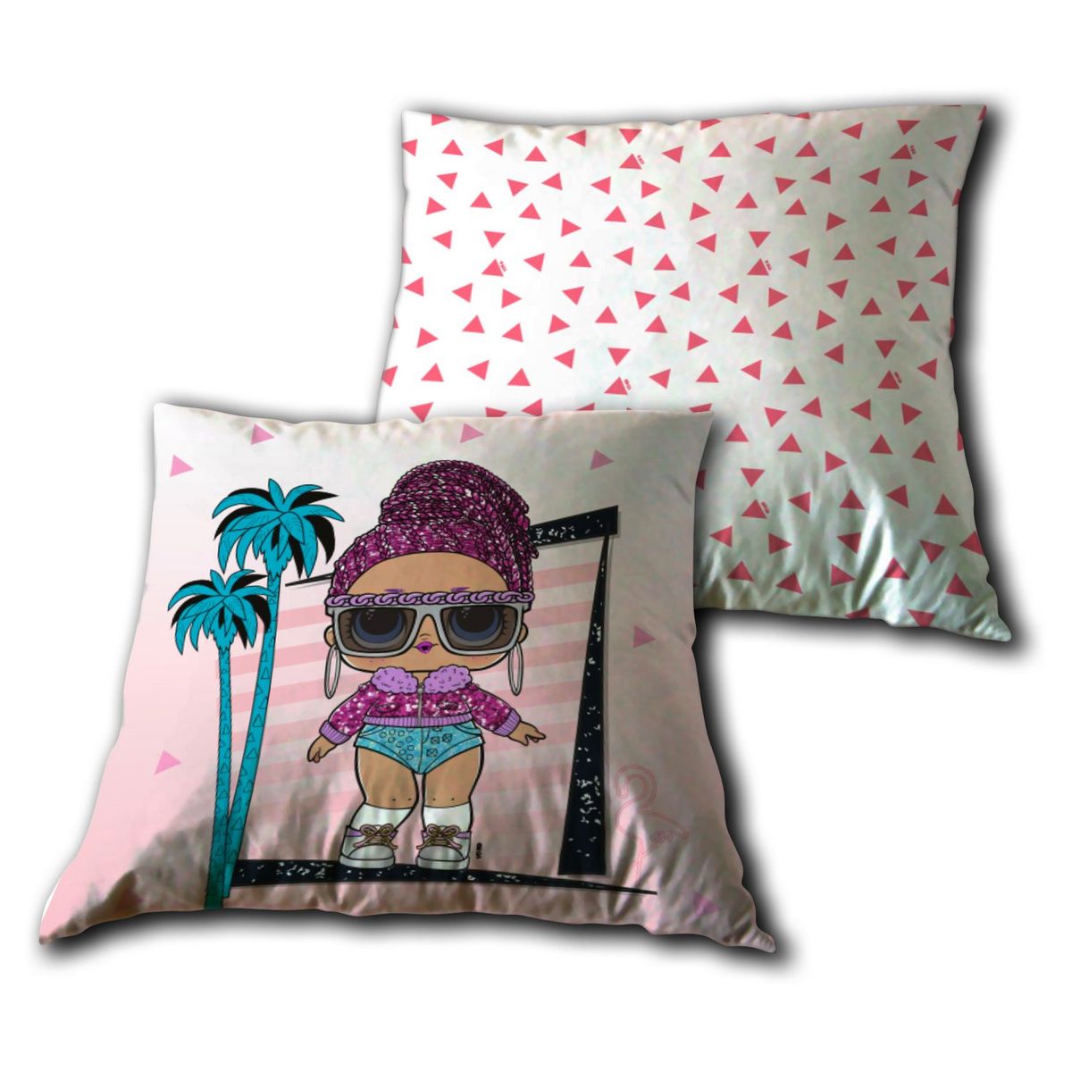 Lol surprise Coussin en polyester double face imprimé LOL Palmiers