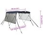 Voir la diapositive 6 : VIDAXL Toit bimini a 3 arceaux parois en maille 183x(137-152)x137 cm