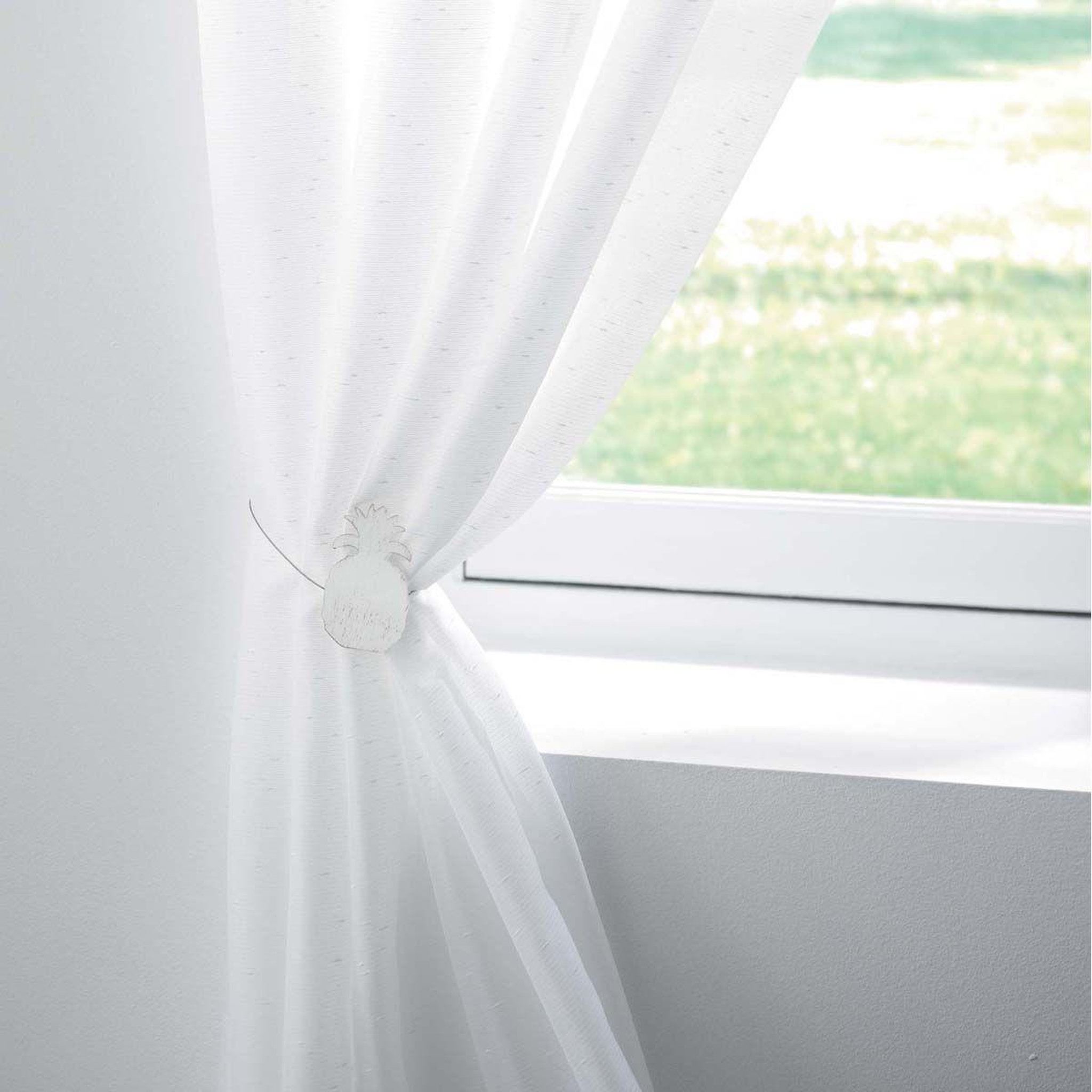 Voir la diapositive 3 : Douceur d'Intérieur Embrasse de rideau aimantée  ghana  30cm blanc