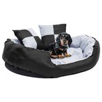 VIDAXL Coussin reversible lavable pour chien Gris et noir 85x70x20 cm
