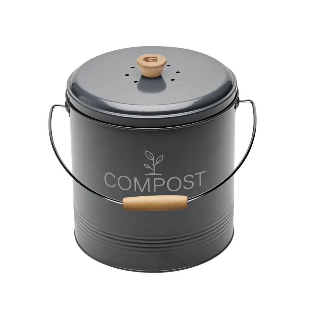 Guillouard Seau à compost rond 4.5l gris - 040615