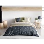 ATELIER DU COTON Parure housse de couette 100% coton 71fils bella. Coloris disponibles : Vert