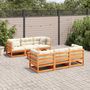 Voir la diapositive 3 : VIDAXL Salon de jardin 7 pcs avec coussins cire marron bois pin massif