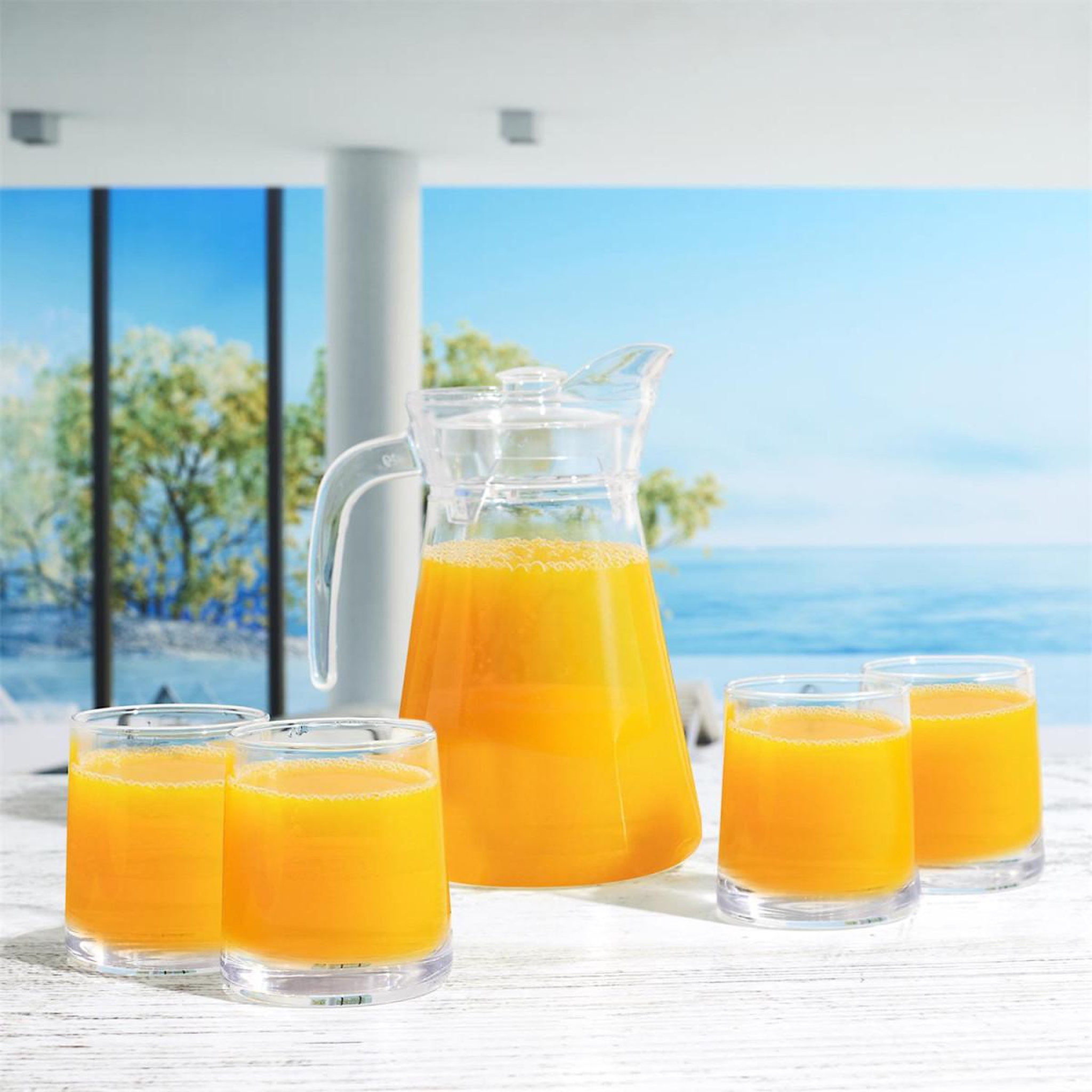 Voir la diapositive 6 : The Home Deco Factory Carafe & 4 verres  dolce vita  1,5l transparent