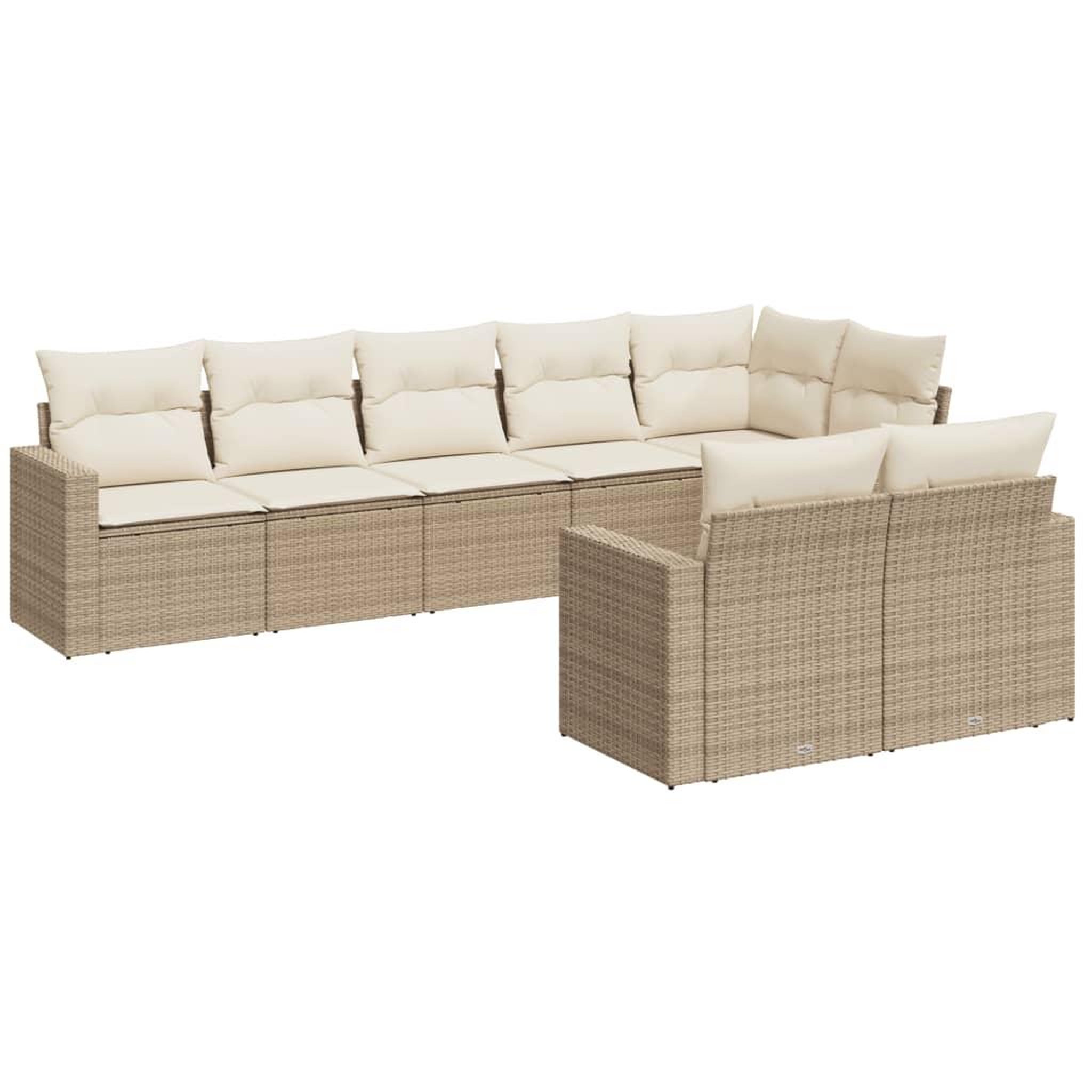 Voir la diapositive 2 : VIDAXL Salon de jardin avec coussins 8 pcs beige resine tressee