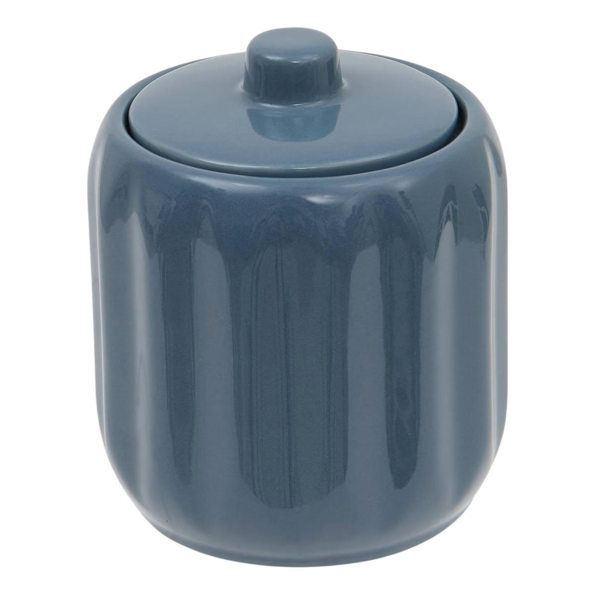 FIVE Pot à cotons en grès  suny colorama  12cm bleu