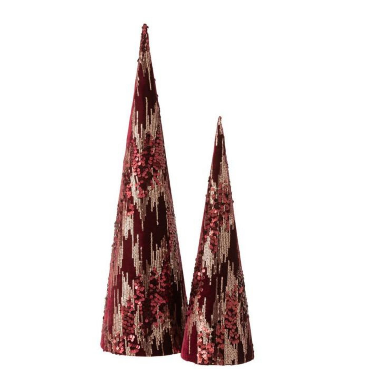 Paris Prix Cône Décoratif  Sequin  66cm Bordeaux