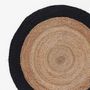 Voir la diapositive 2 : Douceur d'Intérieur Tapis rond 90 cm jute Salem noir