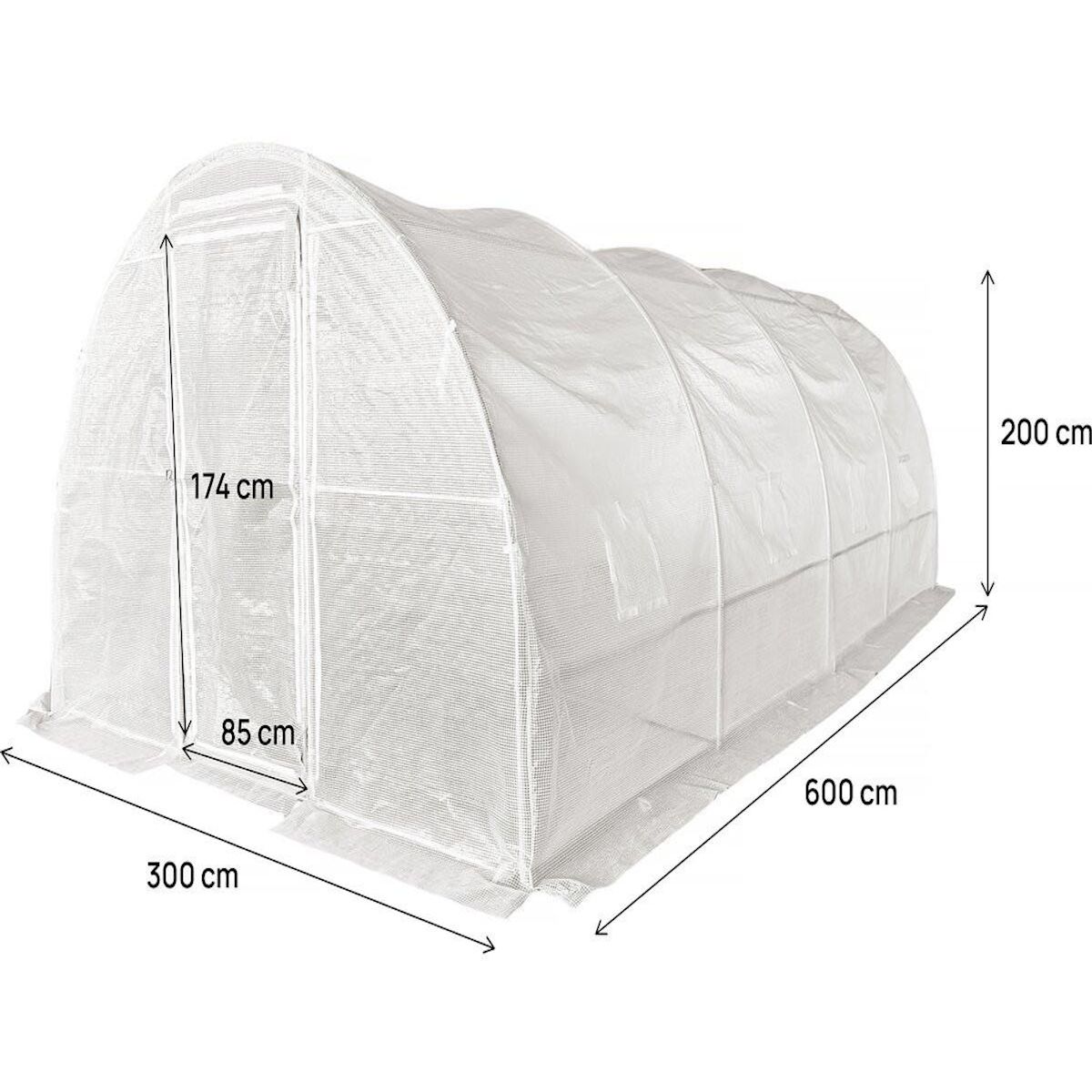 Habitat et Jardin Bâche pour serre tunnel de jardin  Mimosa  - 18 m² - 180g - Blanc