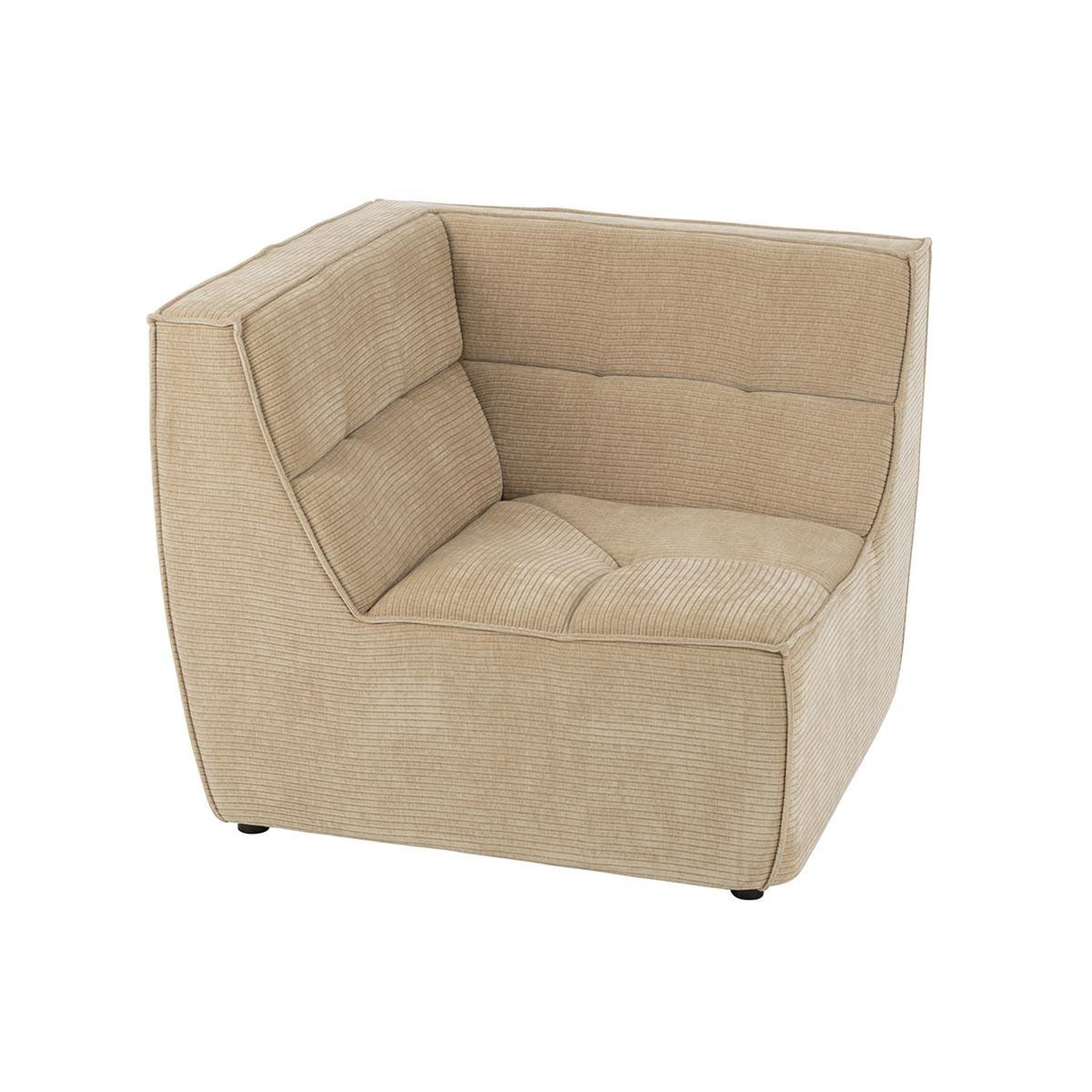 Voir la diapositive 2 : J-LINE Module canapé d'angle matelassé  grid  98cm beige foncé