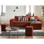 Voir la diapositive 2 : BEST MOBILIER California - canapé d'angle réversible convertible - avec coffre, tablette et poufs - en velours côtelé - 4 places