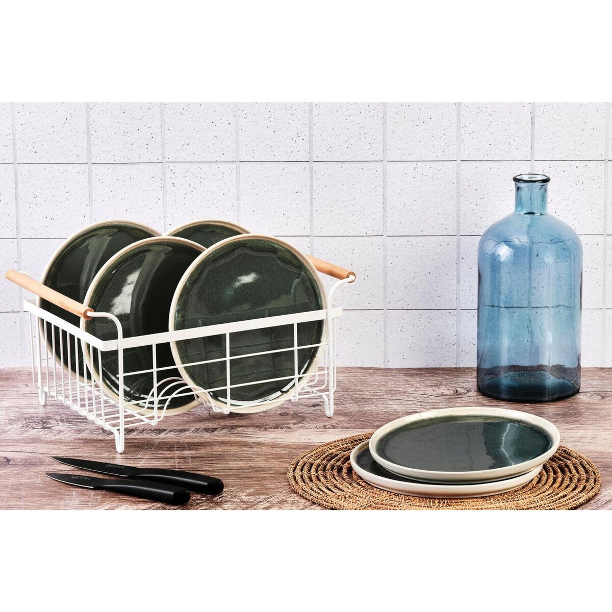 BJORN Assiette OXYGEN Ø21,5cm - 6 pièces - Vert de gris