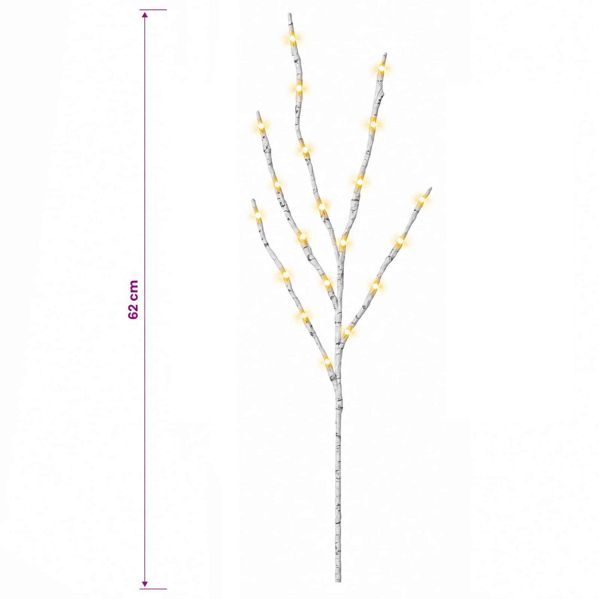 Voir la diapositive 3 : VIDAXL Branche de cuivre LED de decoration de Noël 3 pc Blanc 62 cm