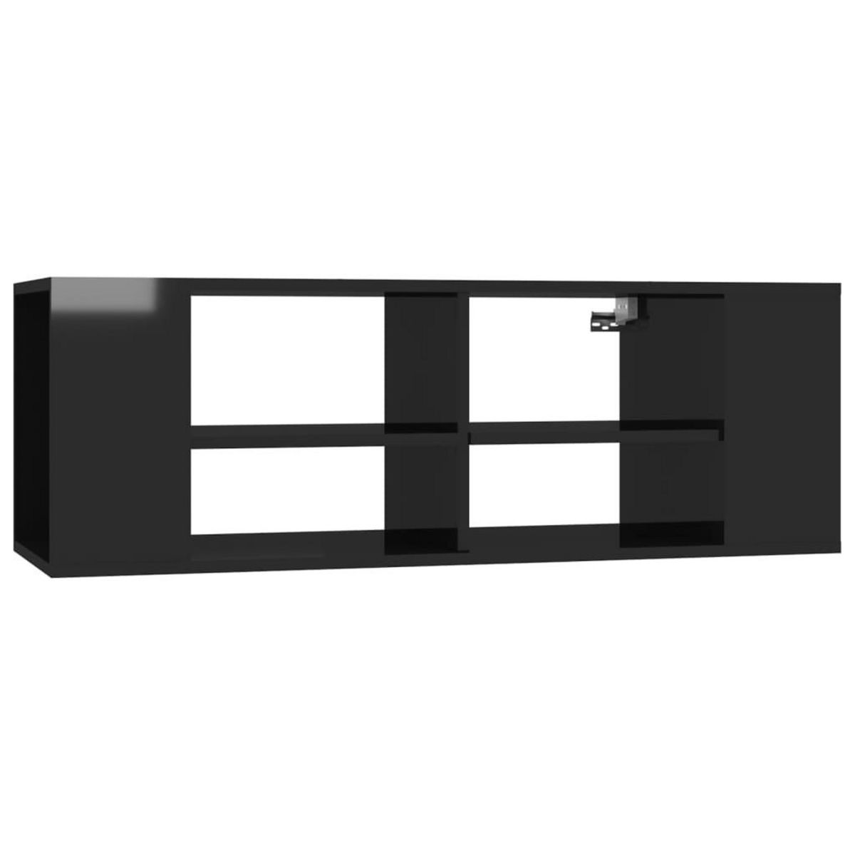 VIDAXL Meuble TV mural Noir brillant 102x35x35 cm Bois d'ingenierie