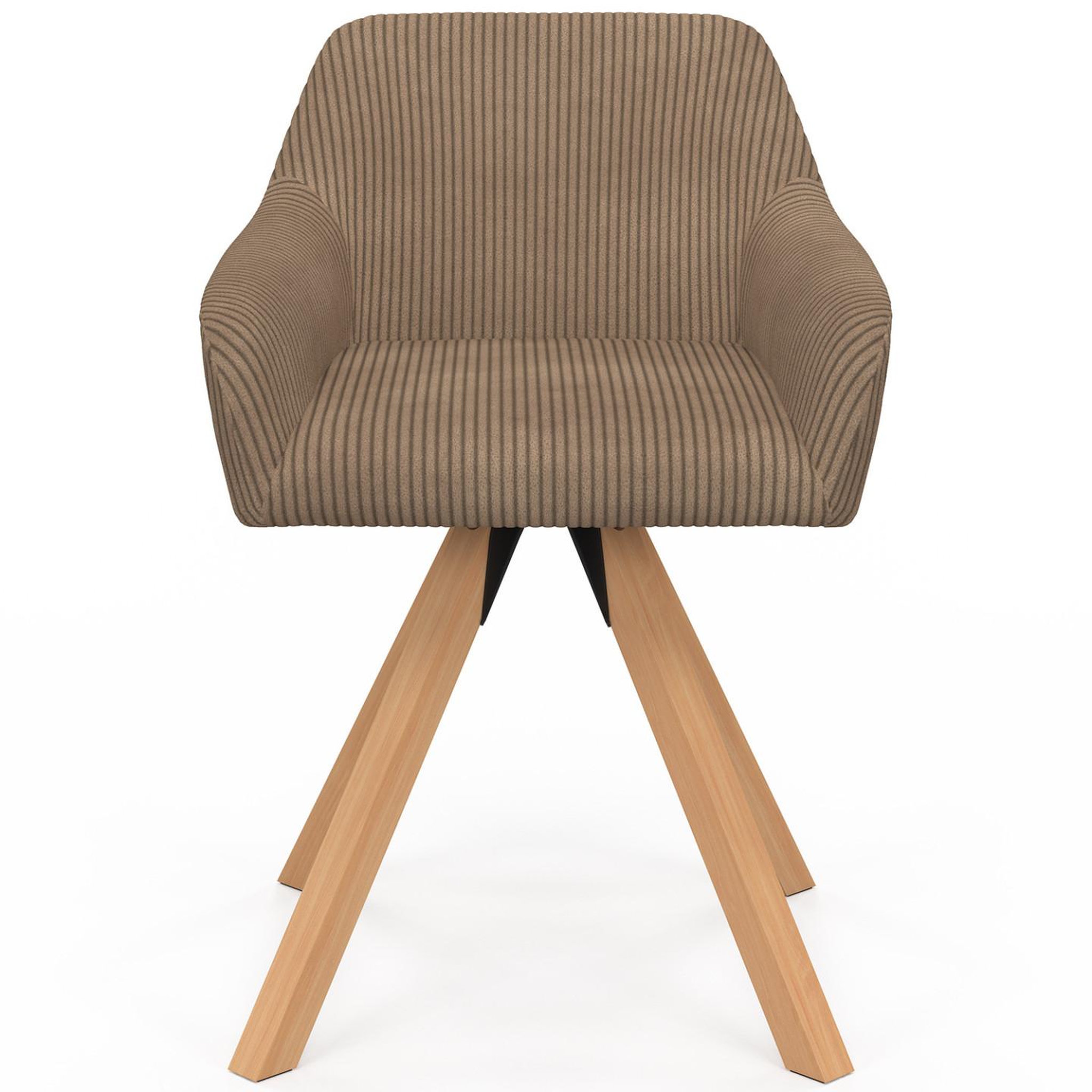 Voir la diapositive 3 : ID MARKET Lot de 2 chaises pivotantes de salle à manger, fauteuils de table JANY en velours côtelé taupe