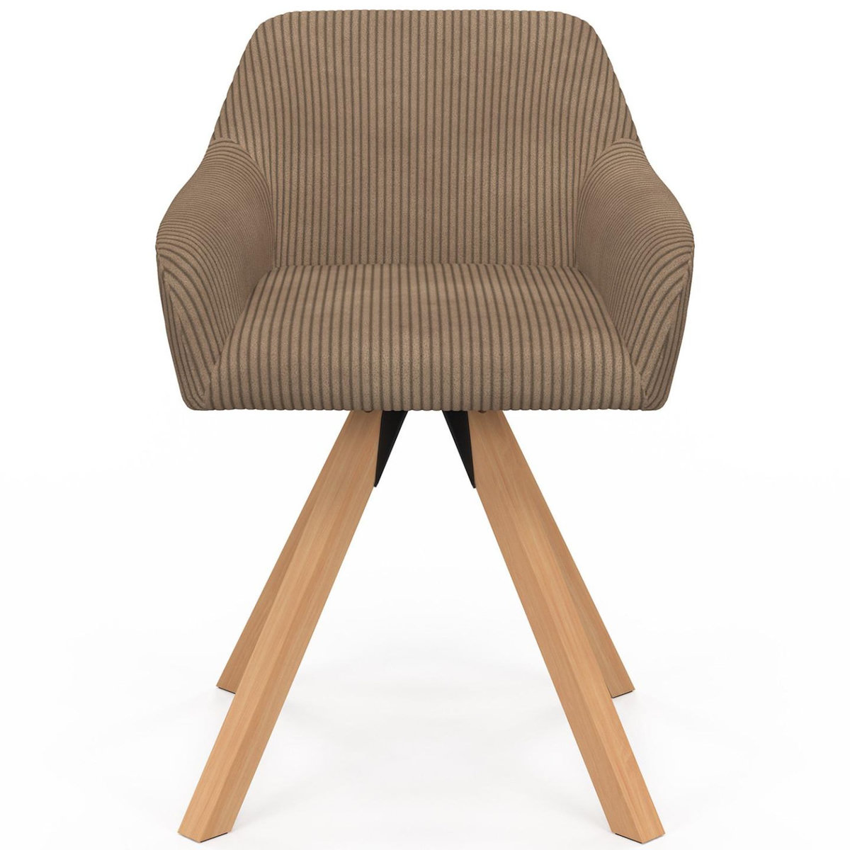 ID MARKET Lot de 2 chaises pivotantes de salle à manger, fauteuils de table JANY en velours côtelé taupe