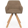 Voir la diapositive 3 : ID MARKET Lot de 2 chaises pivotantes de salle à manger, fauteuils de table JANY en velours côtelé taupe